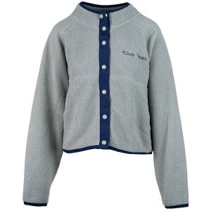 Women's utah state sherpa gray button jacket